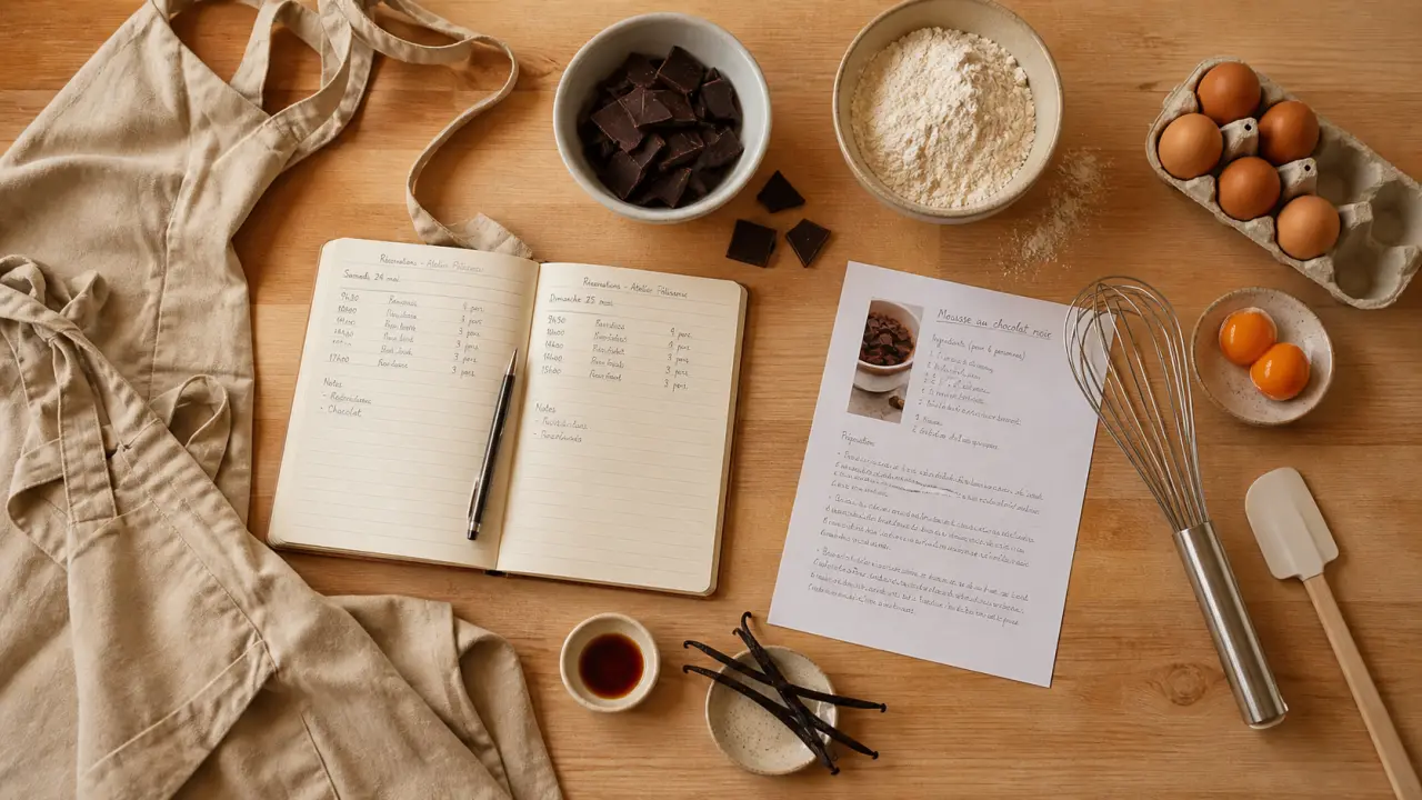 Cours de cuisine Rouen en atelier : tabliers, recettes et ingrédients