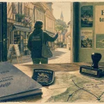 Emploi tourisme Normandie : accueil en office de tourisme, badge et plan