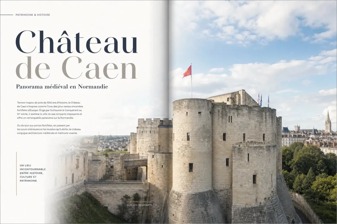 Visiter Caen : vue sur le château de Caen et ses remparts historiques