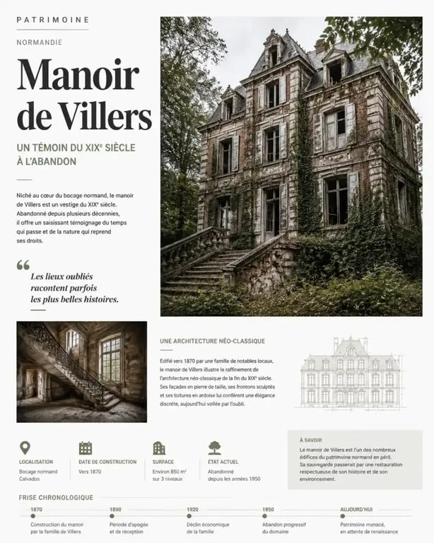 Manoir abandonné en Normandie, exemple de lieu pour l'urbex