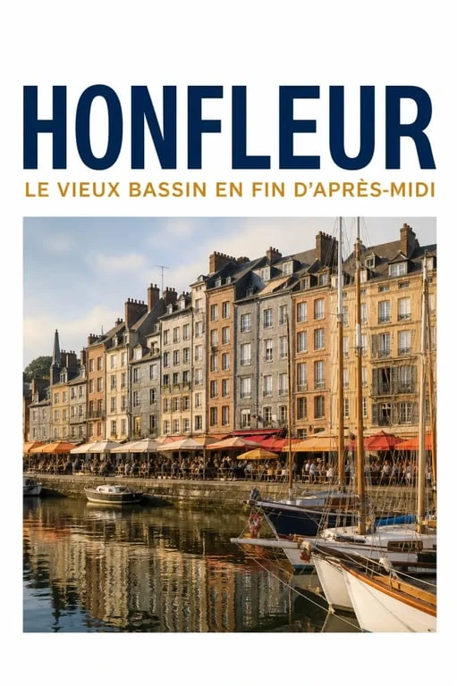 Restaurant sur le port d’Honfleur au Vieux Bassin avec terrasses et bateaux
