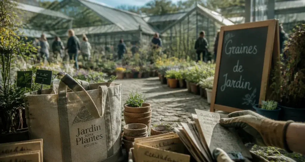 Graines de jardin Rouen 2025 au Jardin des Plantes, pots et étiquettes