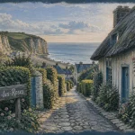 Les plus beaux villages autour de dieppe : Veules-les-Roses, ruelle vers la mer