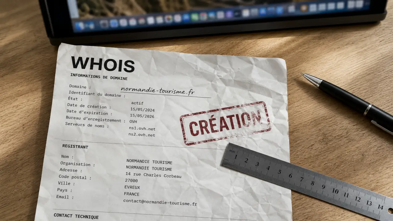 WHOIS normandie tourisme date de création du domaine juillet