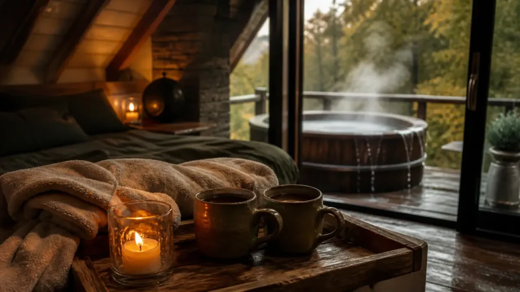 Week end amoureux Normandie spa : bain nordique et peignoir en chambre