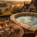Week-end romantique normandie : jacuzzi sur terrasse privée en bocage