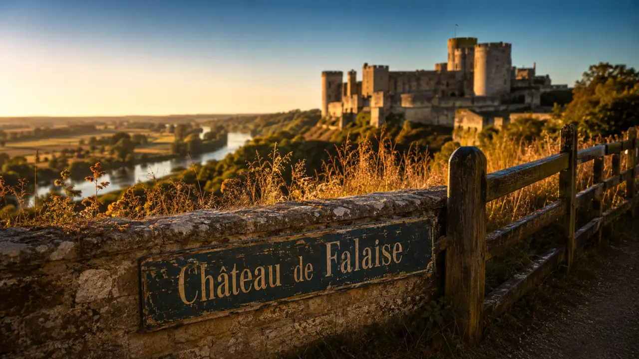 Châteaux à visiter en Normandie : Château de Falaise au coucher du soleil