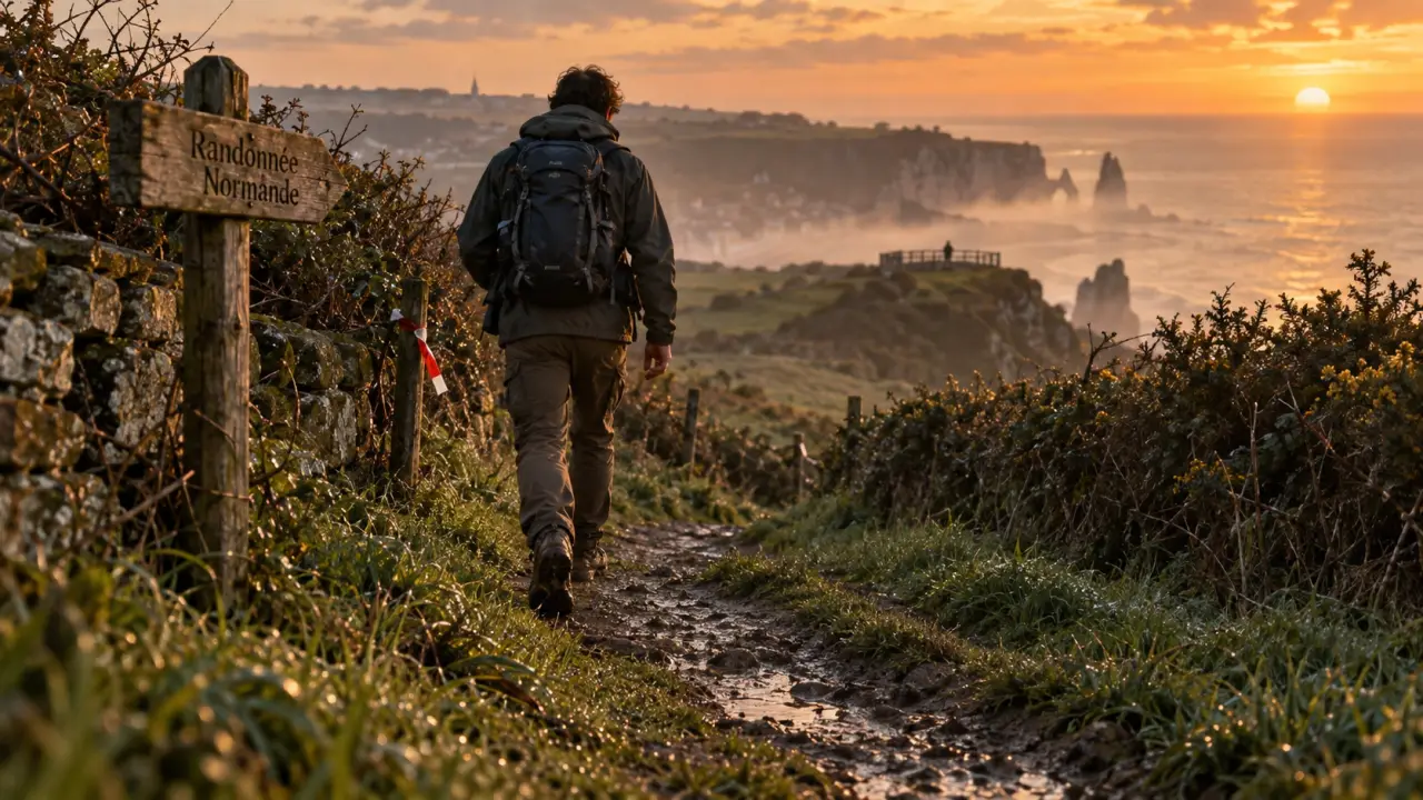Circuit randonnée normandie : sentier entre falaises, bocage et marais