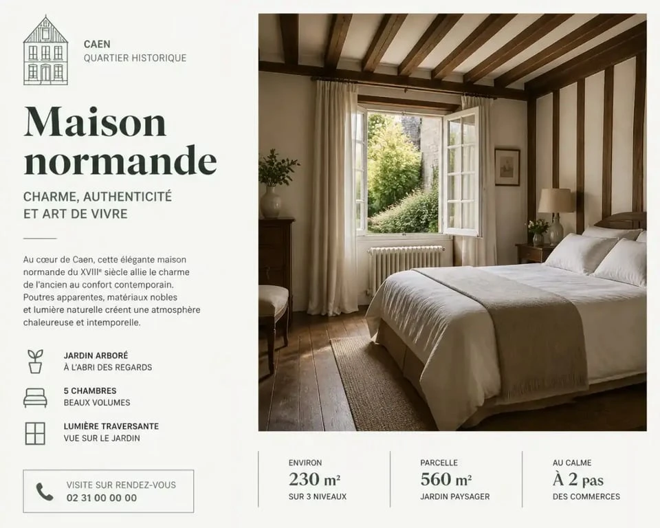 Chambre d'hôtes à Caen dans une demeure de caractère normande