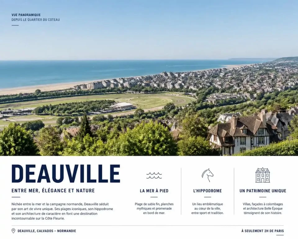 Panorama sur la ville de Deauville depuis le vieux Deauville