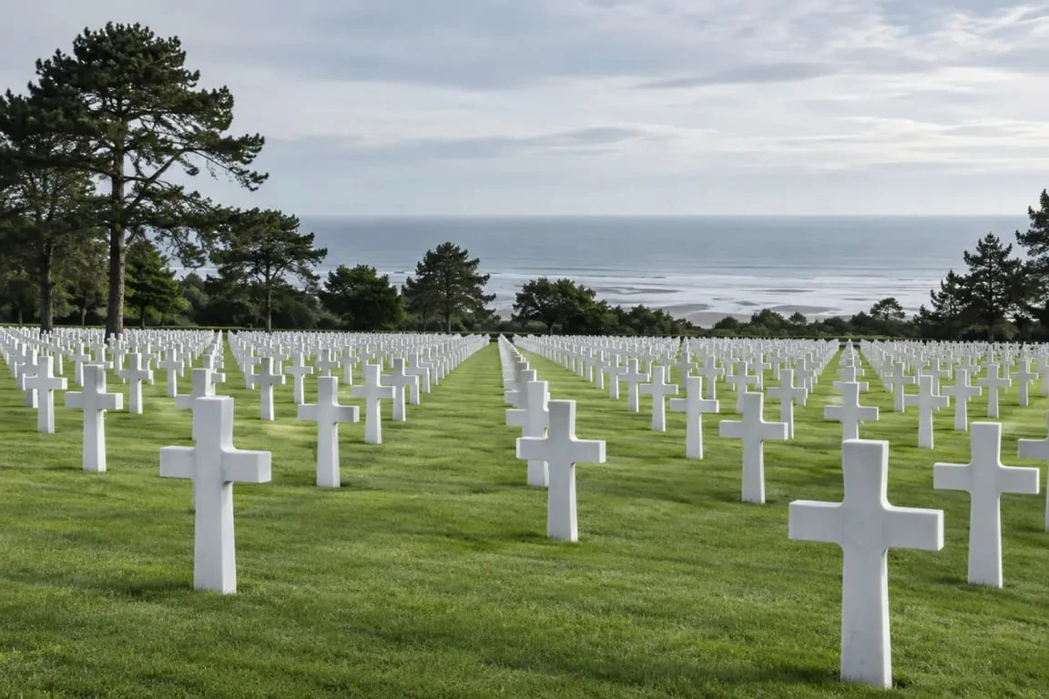 Cimetière militaire américain près de la plage de Colleville-sur-Mer