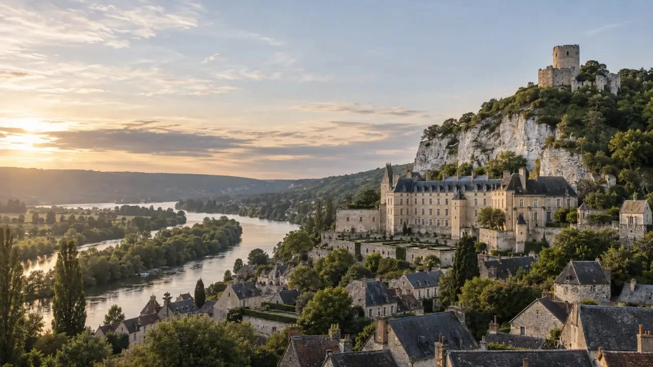 Les plus beaux villages du Vexin : La Roche-Guyon et son château au bord de la Seine