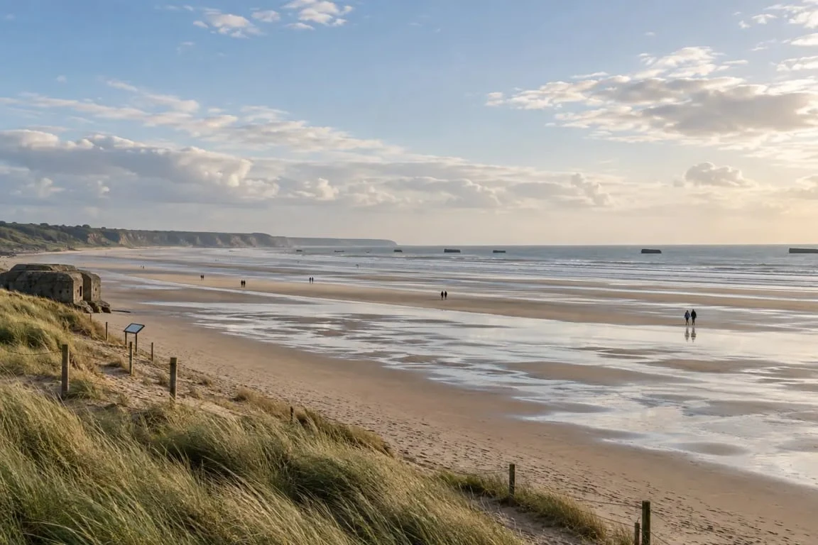 Plage du Cotentin à Utah Beach, entre vaste rivage et mémoire du Débarquement