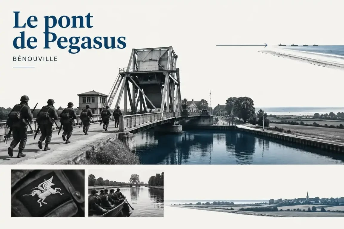 Pegasus Bridge à Bénouville, lieu stratégique lié à Sword Beach Ouistreham
