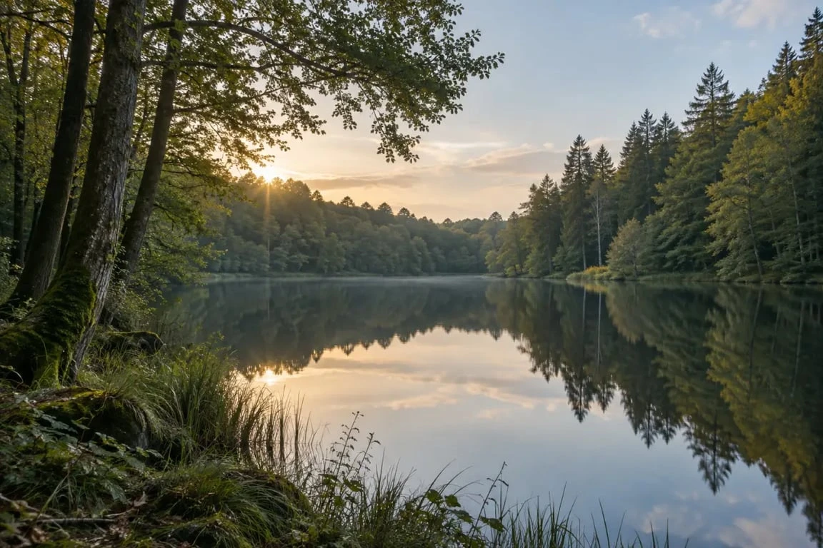 Étang du Titre dans la forêt de Cerisy