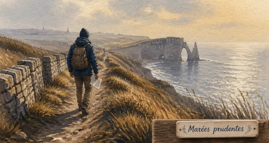 Randonnée pédestre normandie : falaises d’Étretat et marées prudentes