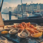 Restaurant honfleur fruits de mer : plateau de fruits de mer sur le port
