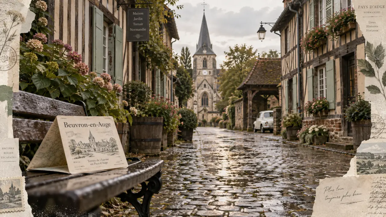 Village à visiter en Normandie : ruelle à colombages de Beuvron-en-Auge