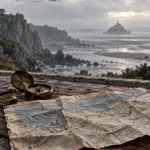 Visiter la basse normandie : carte et Mont-Saint-Michel au bord de la baie
