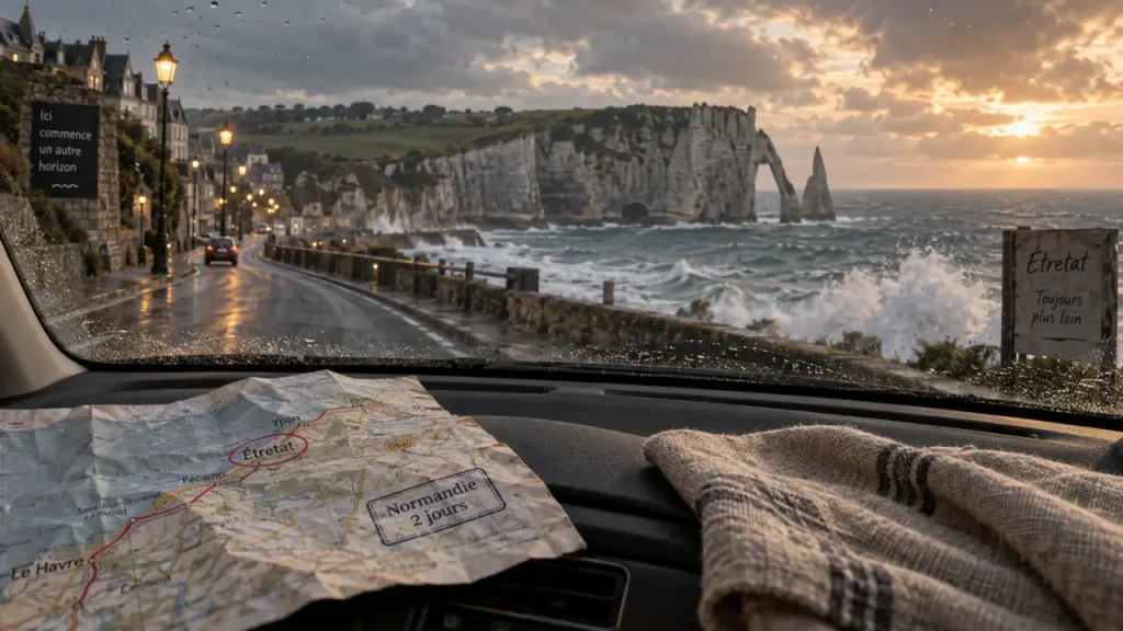 Visiter la Normandie en 2 jours : carte itinéraire et falaises d’Étretat