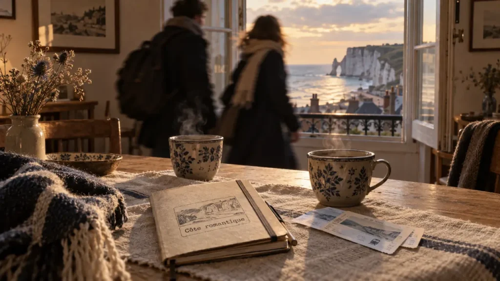 Week end amoureux pas cher en Normandie : table de chambre d’hôtes, mer et Côte d’Albâtre