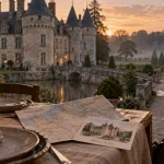 Week end chateau normandie : table près d’un château en pierre
