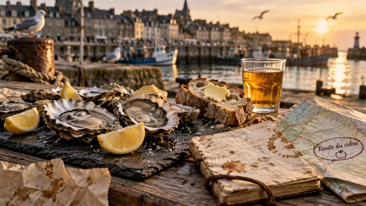 Week end gastronomique normandie : huîtres et cidre sur ardoise, port normand