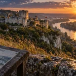 Chateau haute normandie a visiter : Château Gaillard sur la Seine à l’aube