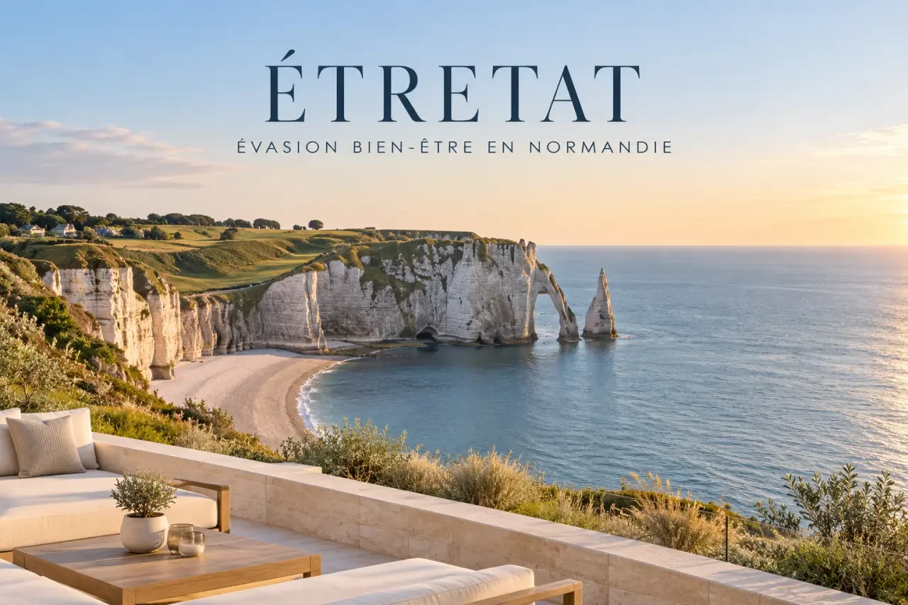 Hôtel spa à Étretat avec vue sur les falaises et la mer