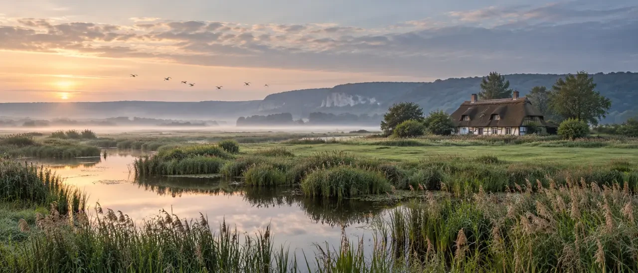 Marais Vernier, un lieu insolite en Normandie entre chaumières et zones humides