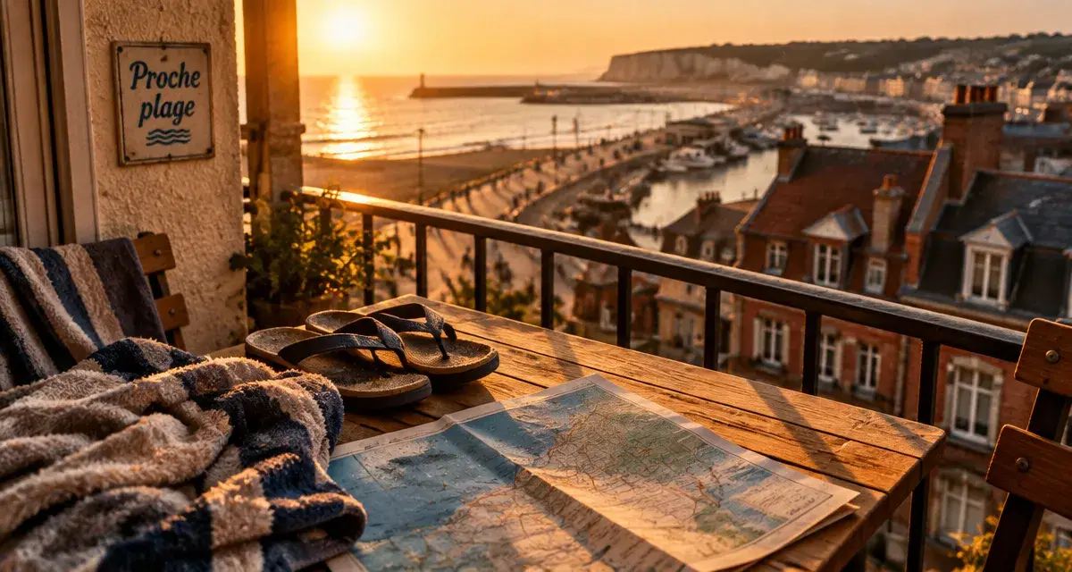 Location vacances Dieppe : appartement proche plage, balcon vue mer et port