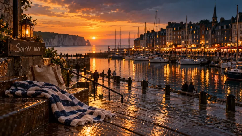 Que faire ce soir en Normandie : plage Honfleur au coucher du soleil