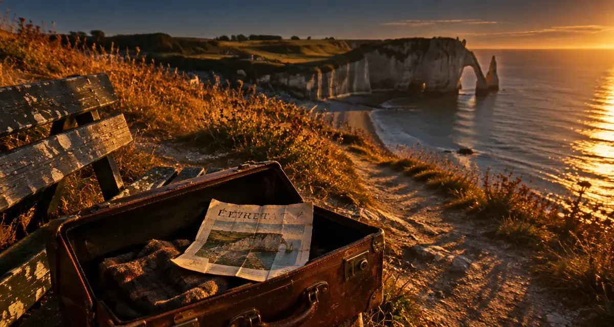 Quel endroit visiter en Normandie : falaises d’Étretat au golden hour