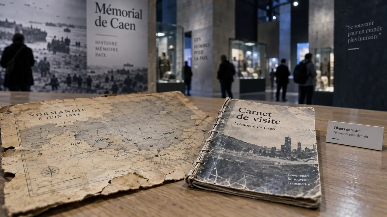 Quel mémorial visiter en normandie : Mémorial de Caen, livret et carte
