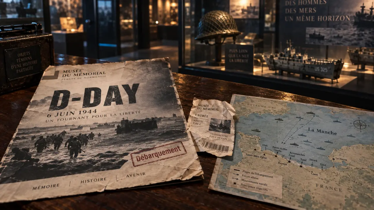 Quel musee visiter en normandie : affiche Débarquement et billet musée