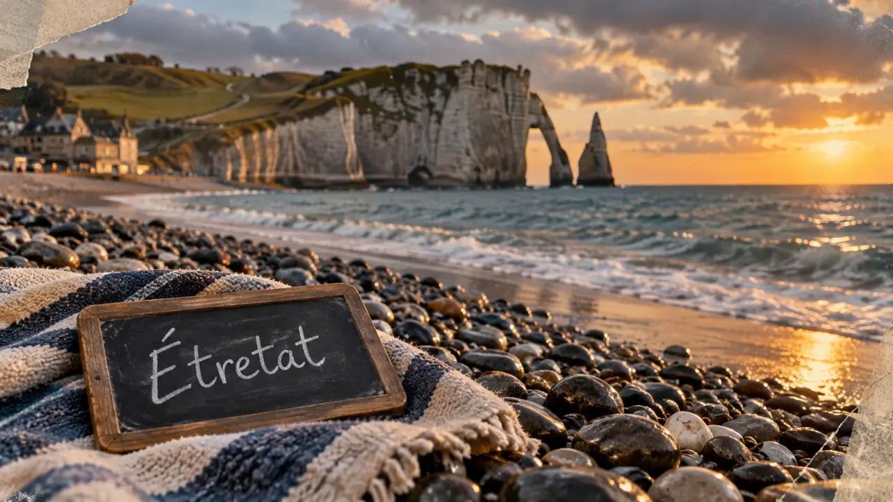 Quelle plage de Normandie visiter : Étretat, falaises de craie et sable blond