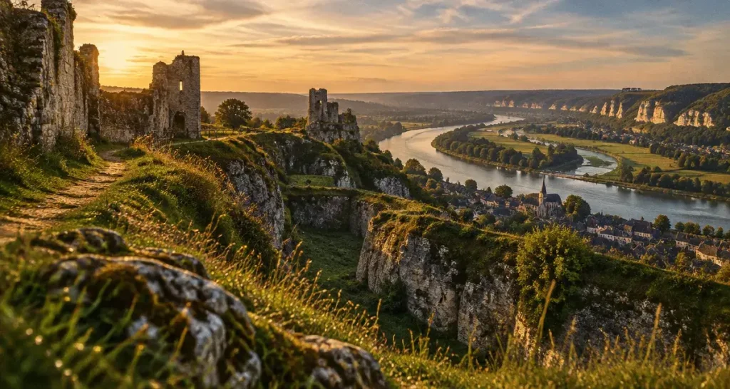 Visiter chateau gaillard normandie : ruines, vallée de la Seine, Andelys