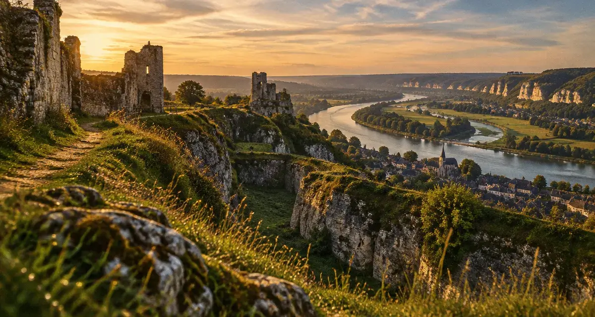 Visiter chateau gaillard normandie : ruines, vallée de la Seine, Andelys