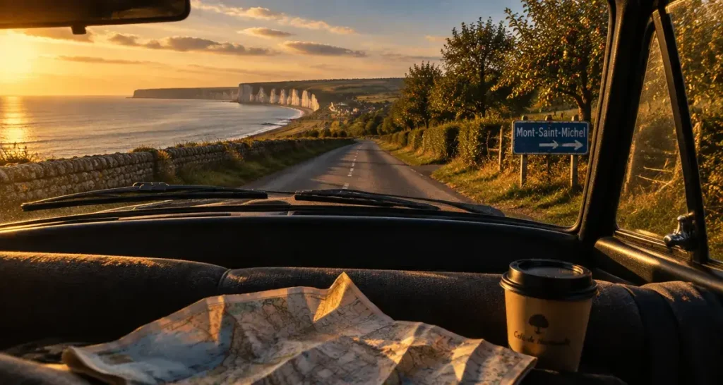 Visiter la Normandie en 6 jours : falaises de la côte d’Albâtre, route côtière en voiture
